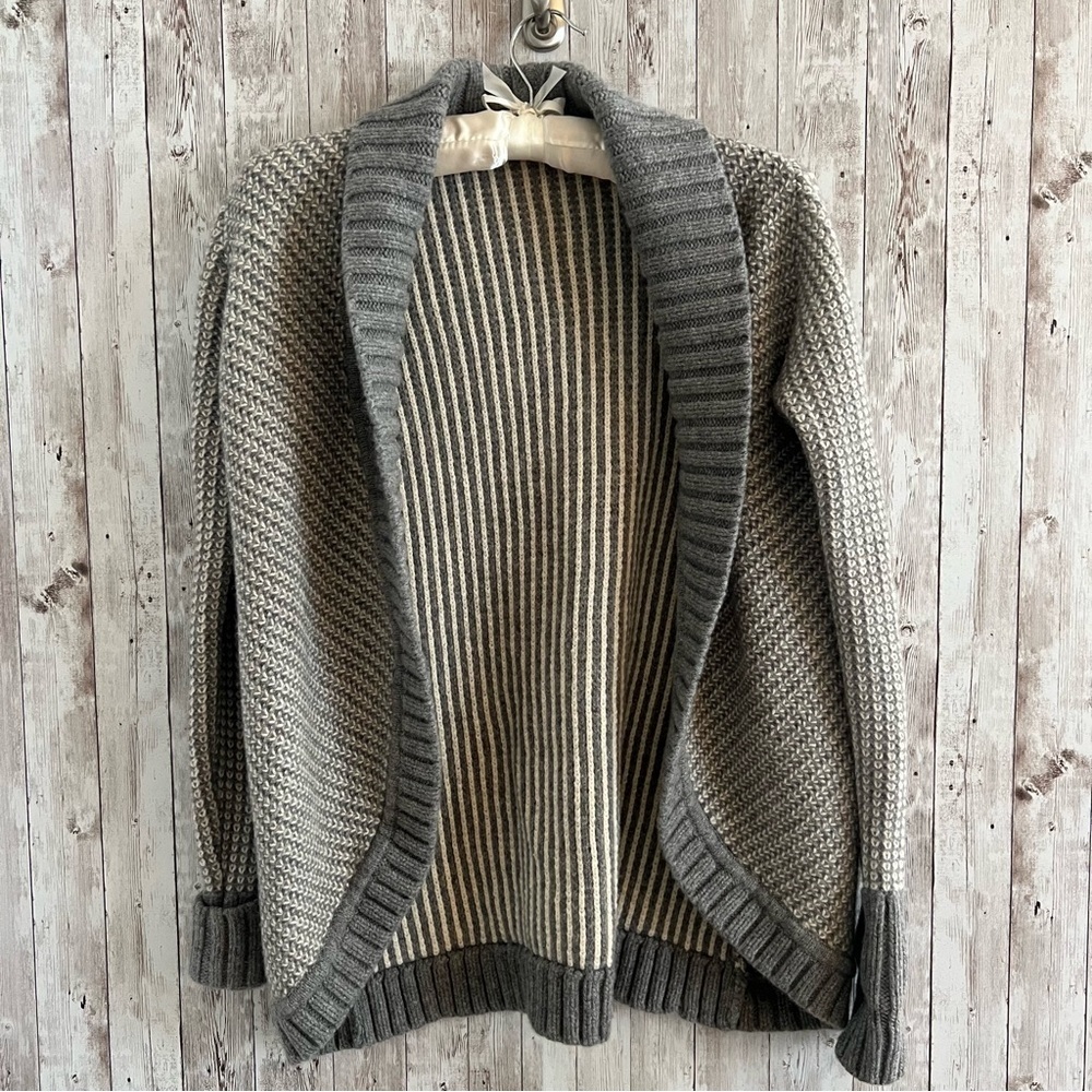 Athleta Sierra Wrap Cashmere Wool Gray  Open-Front Cardigan Small Comfy Small